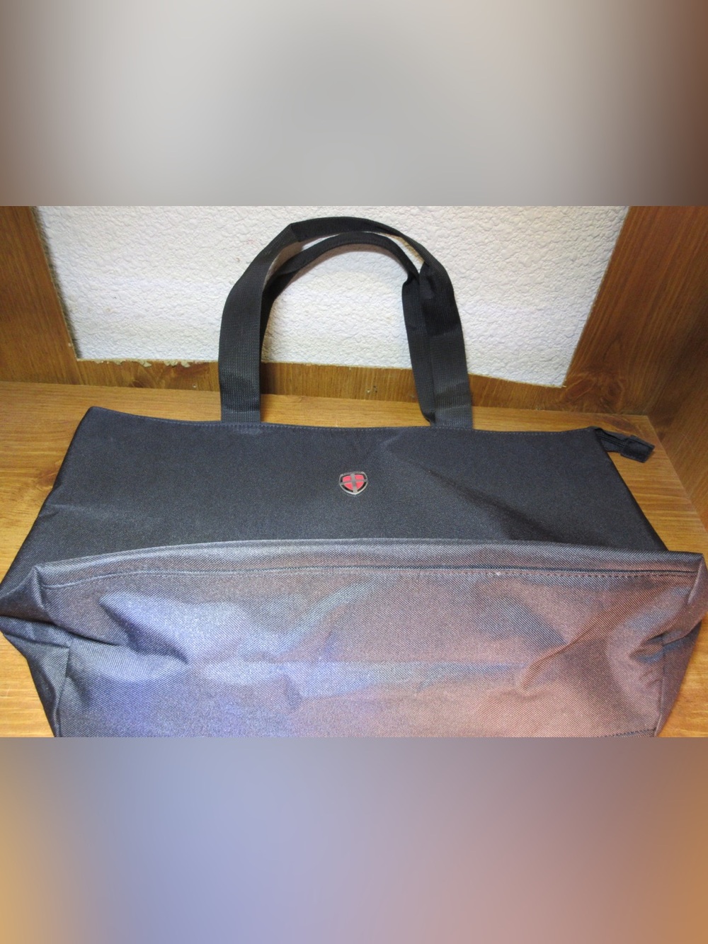 Black women’s Tote Bag with Shield Emblem